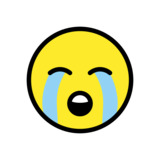 Loudly Crying Face on OpenMoji 13.0