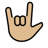 Love-You Gesture: Medium-Light Skin Tone on OpenMoji 13.0