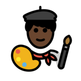 Man Artist: Dark Skin Tone on OpenMoji 13.0