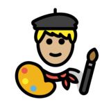 Man Artist: Medium-Light Skin Tone on OpenMoji 13.0
