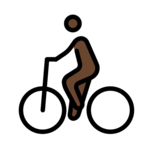 Man Biking: Dark Skin Tone on OpenMoji 13.0