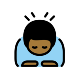 Man Bowing: Medium-Dark Skin Tone on OpenMoji 13.0