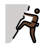Man Climbing: Dark Skin Tone on OpenMoji 13.0