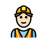 Man Construction Worker: Light Skin Tone on OpenMoji 13.0