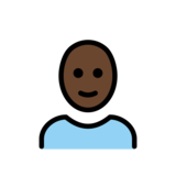 Man: Dark Skin Tone, Bald on OpenMoji 13.0