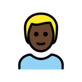 Man: Dark Skin Tone, Blond Hair on OpenMoji 13.0