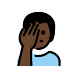 Man Facepalming: Dark Skin Tone on OpenMoji 13.0