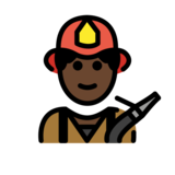 Man Firefighter: Dark Skin Tone on OpenMoji 13.0