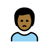 Man Frowning: Medium-Dark Skin Tone on OpenMoji 13.0