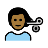 Man Getting Haircut: Medium-Dark Skin Tone on OpenMoji 13.0