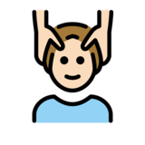 Man Getting Massage: Light Skin Tone on OpenMoji 13.0