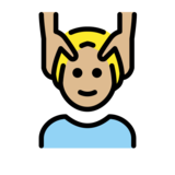 Man Getting Massage: Medium-Light Skin Tone on OpenMoji 13.0