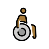 Man in Manual Wheelchair: Medium-Dark Skin Tone on OpenMoji 13.0