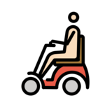 Man in Motorized Wheelchair: Light Skin Tone on OpenMoji 13.0