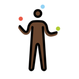 Man Juggling: Dark Skin Tone on OpenMoji 13.0