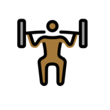 Man Lifting Weights: Medium-Dark Skin Tone on OpenMoji 13.0