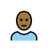 Man: Medium-Dark Skin Tone, Bald on OpenMoji 13.0