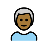Man: Medium-Dark Skin Tone, White Hair on OpenMoji 13.0