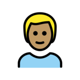 Man: Medium Skin Tone, Blond Hair on OpenMoji 13.0