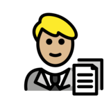 Man Office Worker: Medium-Light Skin Tone on OpenMoji 13.0