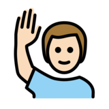 Man Raising Hand: Light Skin Tone on OpenMoji 13.0