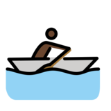 Man Rowing Boat: Dark Skin Tone on OpenMoji 13.0