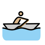 Man Rowing Boat: Medium-Light Skin Tone on OpenMoji 13.0