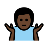Man Shrugging: Dark Skin Tone on OpenMoji 13.0