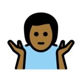 Man Shrugging: Medium-Dark Skin Tone on OpenMoji 13.0