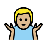 Man Shrugging: Medium-Light Skin Tone on OpenMoji 13.0