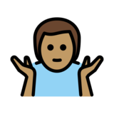 Man Shrugging: Medium Skin Tone on OpenMoji 13.0