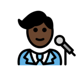 Man Singer: Dark Skin Tone on OpenMoji 13.0