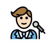 Man Singer: Light Skin Tone on OpenMoji 13.0