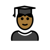 Man Student: Medium-Dark Skin Tone on OpenMoji 13.0