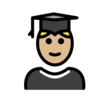 Man Student: Medium-Light Skin Tone on OpenMoji 13.0