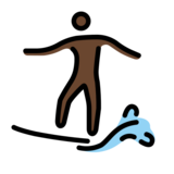 Man Surfing: Dark Skin Tone on OpenMoji 13.0
