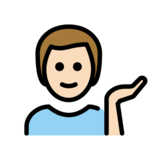 Man Tipping Hand: Light Skin Tone on OpenMoji 13.0