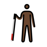 Man with White Cane: Dark Skin Tone on OpenMoji 13.0