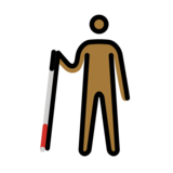 Man with White Cane: Medium-Dark Skin Tone on OpenMoji 13.0