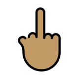 Middle Finger: Medium Skin Tone on OpenMoji 13.0