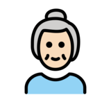 Old Woman: Light Skin Tone on OpenMoji 13.0