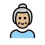 Old Woman: Medium-Light Skin Tone on OpenMoji 13.0