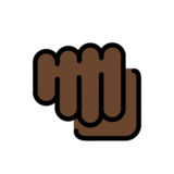 Oncoming Fist: Dark Skin Tone on OpenMoji 13.0