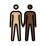 People Holding Hands: Medium-Light Skin Tone, Dark Skin Tone on OpenMoji 13.0