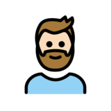 Person: Light Skin Tone, Beard on OpenMoji 13.0