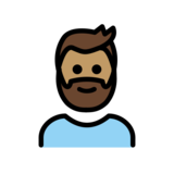 Person: Medium Skin Tone, Beard on OpenMoji 13.0