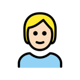 Person: Light Skin Tone, Blond Hair on OpenMoji 13.0