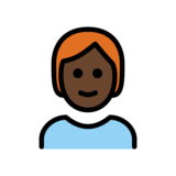 Person: Dark Skin Tone, Red Hair on OpenMoji 13.0