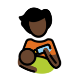 Person Feeding Baby: Dark Skin Tone on OpenMoji 13.0