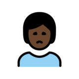 Person Frowning: Dark Skin Tone on OpenMoji 13.0